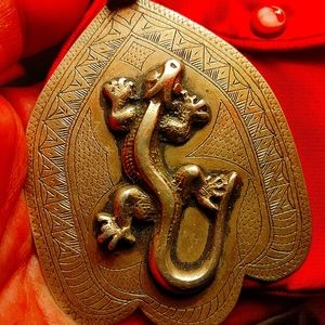 Silver Colored Huge Lizard Necklace / Pendant